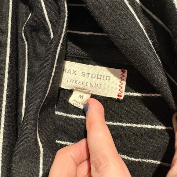 Max studio weekend black striped casual cowl neck sweater dress size M - Picture 5 of 6